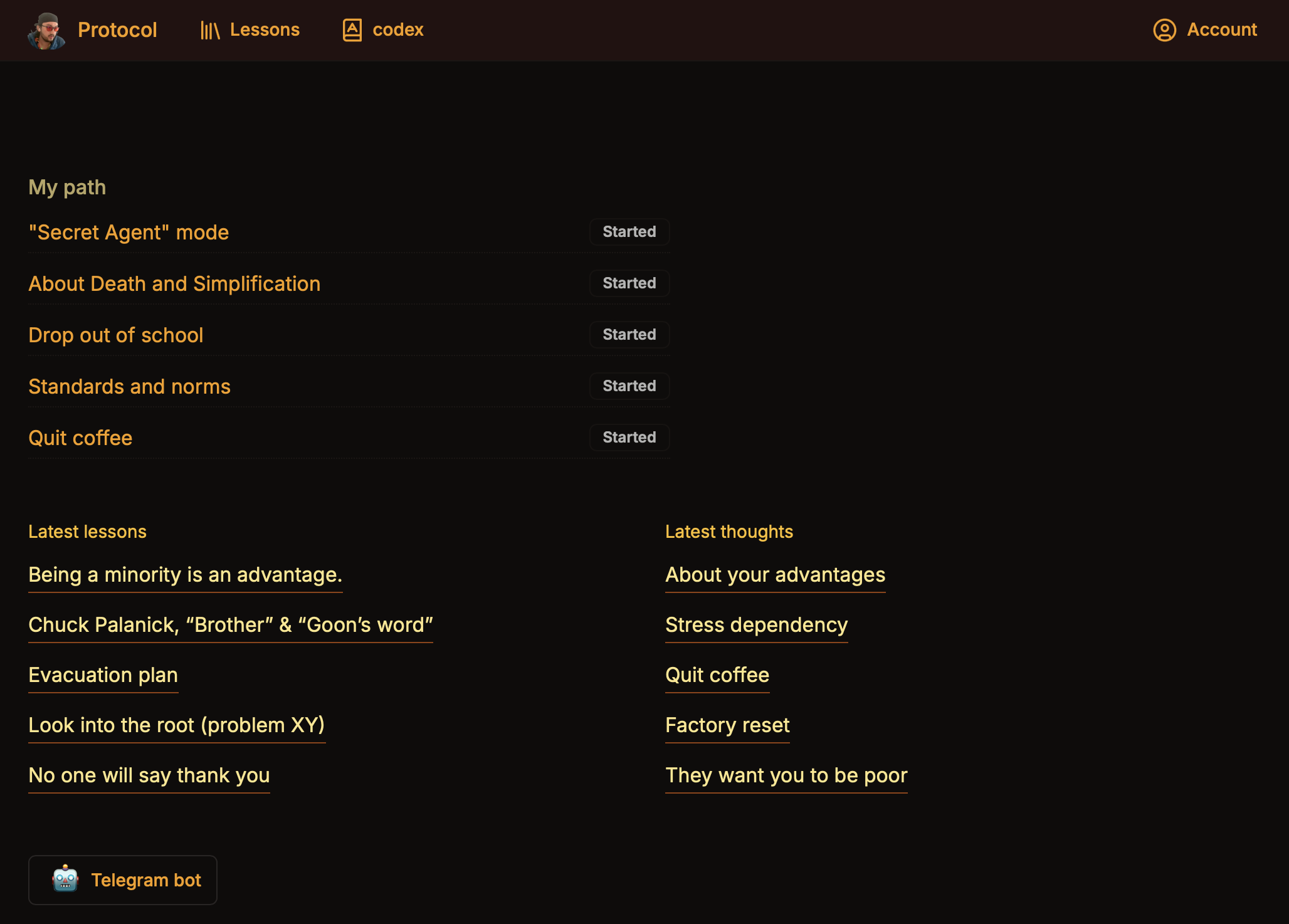 A screenshot of the Protocol